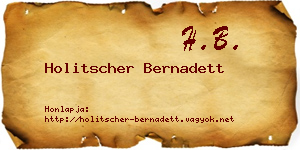 Holitscher Bernadett névjegykártya